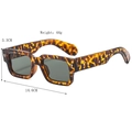 Retro tortoise shell square sunglasses with dark grey lenses and UV protection - Demi