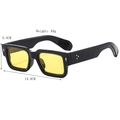 Retro square sunglasses with thick black frame and yellow lenses for men and women - Black Frame Yellow Lens