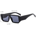 Black square frame sunglasses for men and women with UV400 protection and 37g weight - Black