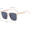 Occhiali da sole squadrati oversize color crema con lenti scure per uomo e donna moda - Beige