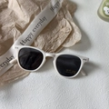 Lunettes de soleil rétro blanches pour enfants avec protection UV400 et verres noirs - Blanc Cassé