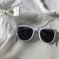White foldable square frame kids polarized sunglasses with UV400 protection lenses - Square Foldable / White