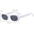 Lunettes de soleil hexagonales blanches, poids 30g, largeur 14,9cm et verres noirs - Blanc