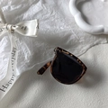 Foldable kids square polarized sunglasses in classic tortoise shell frame and dark lenses - Square Foldable / Leopard Print