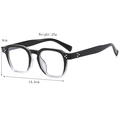 Retro oval black and white gradient sunglasses with thick frame and 14.6cm width - Black Top and Clear Bottom White Lens (Anti-blue Light)