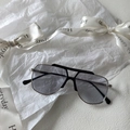 Occhiali da sole aviator per bambini nero argento con lenti grigie su nastro - Grigio Chiaro Nero