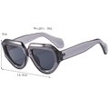 2025 trendy translucent grey geometric sunglasses with irregular thick resin frames - Transparent Gray
