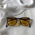 Foldable kids polarized sunglasses with dark brown frame and yellow lenses, UV400 - Square Foldable / Dark Brown Frame Yellow Lens