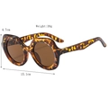 Retro Oversize Rundsonnenbrille mit Schildpatt-Rahmen und braunen Gläsern für Damen - Schildpatt