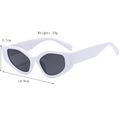Occhiali da sole cat eye bianchi montatura spessa, larghezza 14,9 cm e altezza 3,7 cm - Bianco