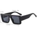 Lunettes de soleil carrées vintage pour femmes avec monture noire et verres gris - Noir