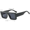 Lunettes de soleil rétro rectangulaires femme monture épaisse verres gris UV400 33g 14.8cm - Gris