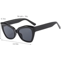 Gafas de sol mariposa negras de gran tamaño para mujer con lentes oscuras y ancho de 14,8 cm - Negro