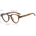 Tortoiseshell retro round sunglasses with minimalist studs and chunky frame, 14.5cm width - Cream Marbled Clear Lens