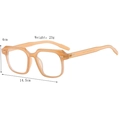 Occhiali da sole retrò quadrati beige con montatura spessa e protezione UV per unisex - Lente Piana Anti-Luce Blu / Montatura Jelly Tea Lenti Bianche