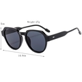 Vintage oversized black square sunglasses with UV protection and stylish silver accents - Black