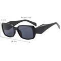 Retro square black sunglasses with geometric faceted temples and modern industrial style - Black