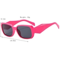 Retro square frame sunglasses in rose pink with dark grey lenses and size specs - Rose Red