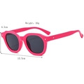 Bright pink retro punk sunglasses with black lenses, 15.5cm wide thick frame design - Rose Red