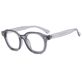 Punk hip hop style transparent grey sunglasses with decorative metal rivets - Transparent Grey Frame Clear Lens