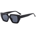Gafas de sol retro de montura gruesa con lentes negras oscuras y estilo clásico - Negro