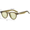 Retro oval sunglasses in translucent olive green with metallic star accents for women - Olive Green