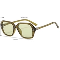 Vintage olive green oversized square sunglasses with metal buckle hinges for women and men - Olive Green