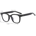 Black vintage thick frame sunglasses with 14.9cm width and UV protection for daily wear - Black Frame Clear Lens (Anti-Blue Light)