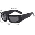 Lunettes de soleil sportives futuristes Y2K pour hommes avec monture noire de 50g - Noir