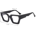 Gafas de sol cuadradas de montura gruesa para hombre y mujer, peso 41g, acabado negro mate - Marco Negro Lente Clara (Anti-Luz Azul)