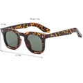 Oversized tortoise shell frame sunglasses with dark lenses and detailed dimensions - Demi