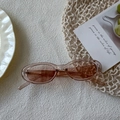 Lunettes de soleil rétro avec monture ambre transparent et verres marron - Champagne