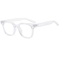 Fashionable square clear frame glasses with transparent anti-blue light lenses - Transparent Clear (Anti-Blue Light)