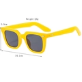 Modern yellow square sunglasses with polarized grey lenses and stylish metal rivets - Yellow