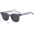 Gray transparent square frame sunglasses with 26g weight and 14.9cm total width - Transparent Grey (Sunglasses)