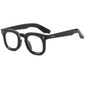 Classic black oversized Wellington glasses frame with iconic silver arrow rivets - Glossy Black Clear Lens