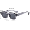 Retro olive green square frame sunglasses for men and women with UV400 grey lenses - Transparent Gray