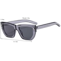 Translucent gray square sunglasses with dark lenses and stylish metal temple accents - Transparent Gray