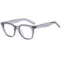 Occhiali da sole quadrati grigio trasparente con dettaglio stella in metallo sulle aste - Grigio Trasparente Lenti Trasparenti Anti-Luce Blu