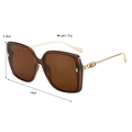 Detail of square oversized sunglasses with gold hinges and dimension markings - Tea Frame Tea Lens
