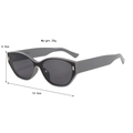 Detaillierte Maße der Cateye-Sonnenbrille mit grauem Rahmen und Gewichtsangabe von 29g - Grauer Rahmen Graue Gläser
