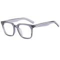 Translucent gray square sunglasses with silver star detail on the resin frame - Transparent Grey Frame Clear Lens