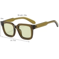 Gafas de sol retro verde oliva con montura cuadrada transparente y lentes verdes - Lentes Verde Claro / Verde oliva