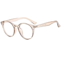 Modische ovale teefarbene, lichtdurchlässige Sonnenbrille mit Retro-Harzrahmen - Tee-Rahmen Klare Blaufilter-Linse