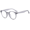 Retro translucent grey oval sunglasses with lightweight frame and size specs 52-16-148 - Transparent Grey Clear Anti-Blue Lens