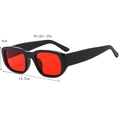 Square black frame retro sunglasses with red lenses and 14.5cm wide sturdy design - Black Frame Red Lens