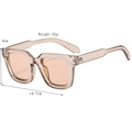 Occhiali da sole quadrati alla moda in rosa champagne trasparente con dimensioni - Lenti in Tinta / Tè chiaro