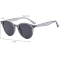 Retro dark grey round frame sunglasses for men and women with UV protection lens - Transparent Gray