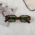 Vintage tortoiseshell hexagonal sunglasses with dark green lenses and chic full frame - Tortoiseshell with Green Lens