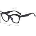 Oversize Katzenaugen-Brille in Schwarz, 14,5 cm Breite und 4 cm Rahmenhöhe - Schwarz
